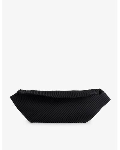 Homme Plissé Issey Miyake Pleated Brand-debossed Woven Belt Bag - Black