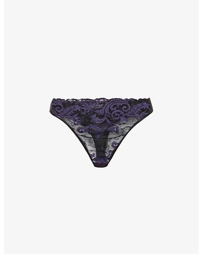 Wacoal Instant Icon Stretch-lace Thong X - Blue