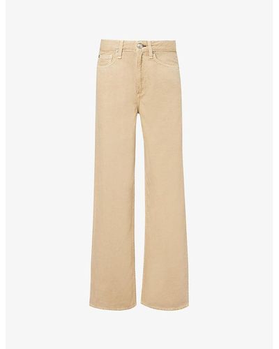 Rag & Bone Featherweight Logan Wide-leg Mid-rise Recycled Lyocell-blend Denim Jeans - Natural