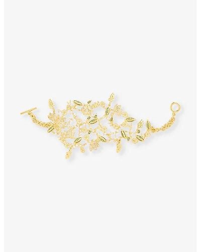 Zimmermann Bloom Crystal-embellished 12ct Yellow Gold Plated-brass Cuff - Metallic
