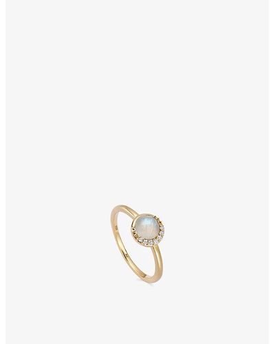 Astley Clarke Luna 18ct Yellow Gold-plated Vermeil Sterling-silver And Moonstone Ring - Metallic