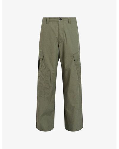 AllSaints Verge Patch-pocket Organic-cotton Pants - Green