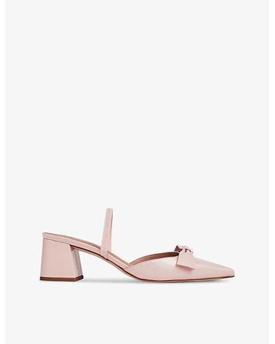 LK Bennett Cadence Bow-front Patent-leather Courts - Pink