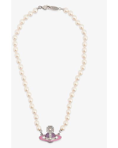 Vivienne Westwood Roxanne Brass And Faux-pearl Necklace - White