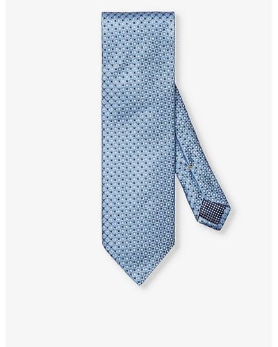 Eton Patterned Silk Tie - Blue