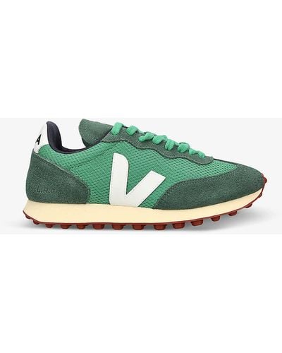 Veja Rio Branco Mesh And Leather Trainers - Green