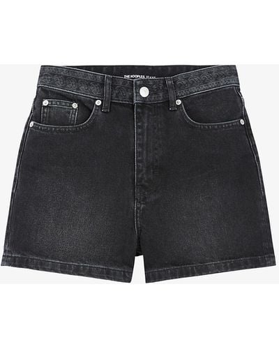 The Kooples Faded High-rise Denim Shorts - Multicolor