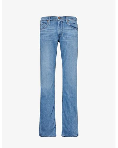 PAIGE Normandie Straight-leg Low-rise Stretch-woven Blend Jeans - Blue