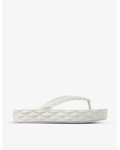Jimmy Choo Diamond Flip Flop Sandals - White
