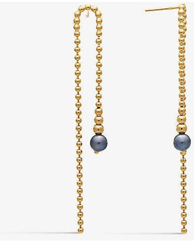Rachel Jackson Stellar Orb 22ct -plated Sterling-silver And Pearl Drop Earrings - Natural