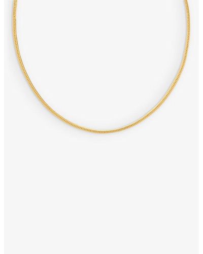 Astrid & Miyu Snake 18ct Yellow -plated Brass Necklace - Metallic