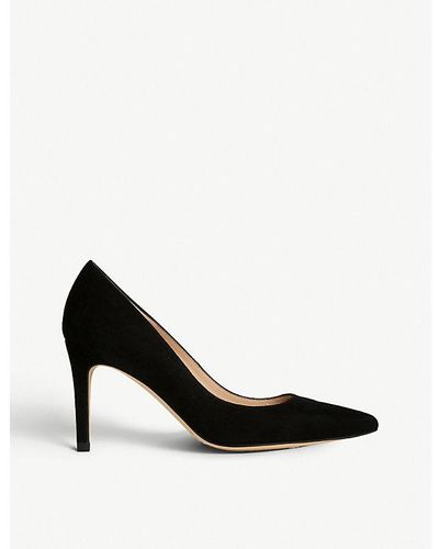 LK Bennett Floret Suede Courts - Black