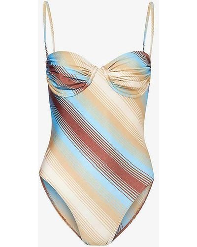 Faithfull The Brand Gabriella Striped Swimsuit - White