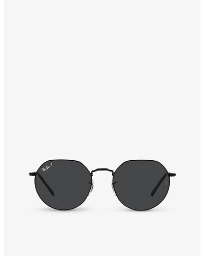 Ray-Ban Rb3565 Jack Hexagonal-frame Metal And Acetate Sunglasses - Black