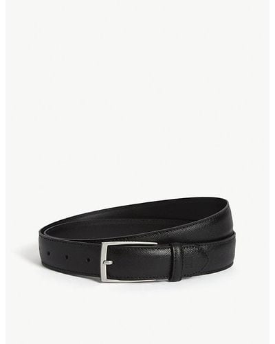 Sandro Saffiano Leather Belt - Black