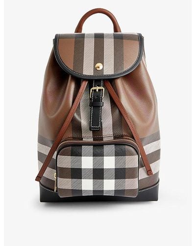 Burberry Check-print Medium Coated Canvas Backpack - Multicolour