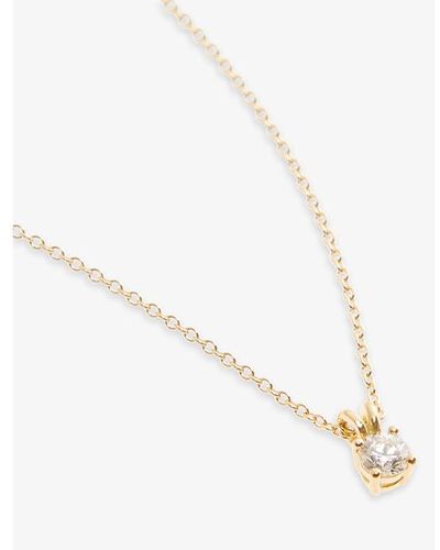 Skydiamond Claw-set Recycled 18ct Yellow-gold And 0.3ct Brilliant-cut Diamond Necklace - White