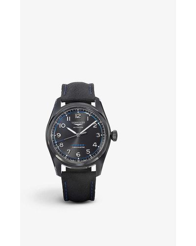 Longines L38102992 Spirit Blue Edition Stainless-steel And Canvas Automatic Watch - Black