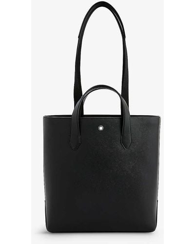 Montblanc Sartorial Brand-plaque Leather Tote Bag - Black