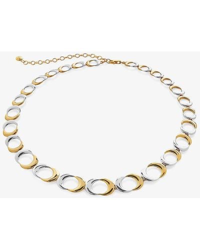 Monica Vinader Kissing Moon 18ct -plated Vermeil Sterling-silver And Sterling-silver Necklace - Natural