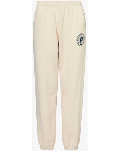 Sporty & Rich Cream Vy X Prince Brand-print Cotton-jersey jogging Bottoms - Natural