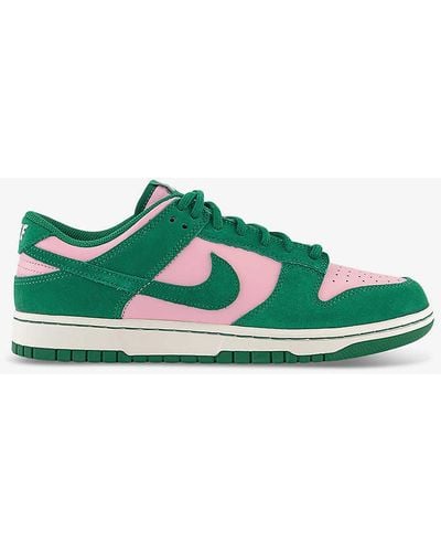 Nike Dunk Low Panelled Leather Low-top Trainers - Green