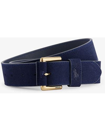 Polo Ralph Lauren Logo-embossed Leather Belt - Blue
