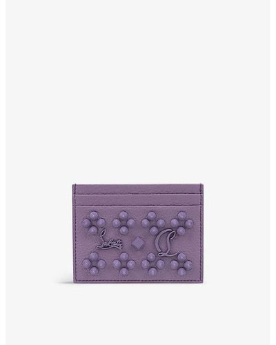 Christian Louboutin Kios Loubinthesky Logo-embellished Leather Card Holder - Purple