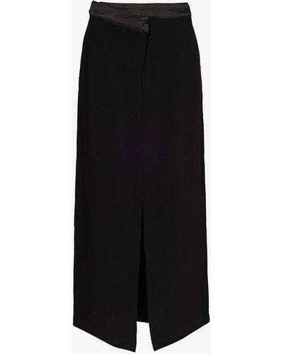 4th & Reckless Balva High-rise Stretch-woven Midi Skirt - Black
