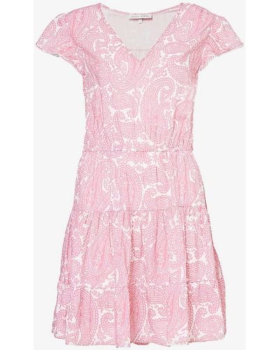 Heidi Klein Ischia Paisley-print Woven Mini Dress - Pink