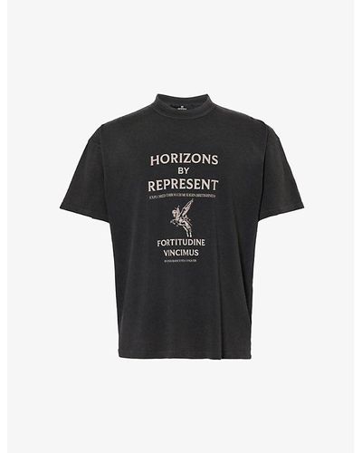 Represent Horizons Graphic-print Cotton-jersey T-shirt X - Black