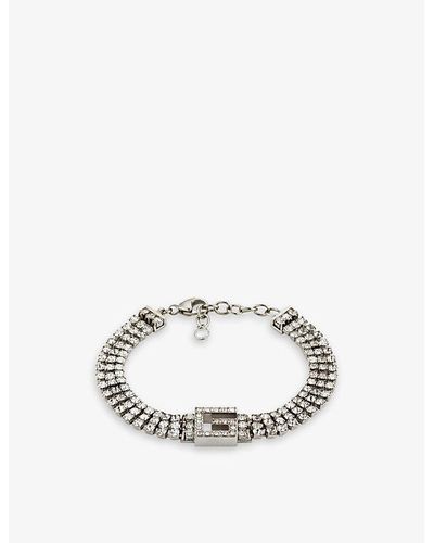 Gucci Crystal-embellished Brass Bracelet - Metallic