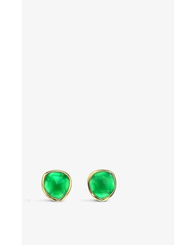 Monica Vinader Siren 18ct -plated Vermeil Silver And Green Onyx Stud Earrings