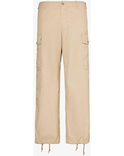 Beams Plus Ripstop Belt-loop Relaxed-fit Wide-leg Cotton Trousers - Natural