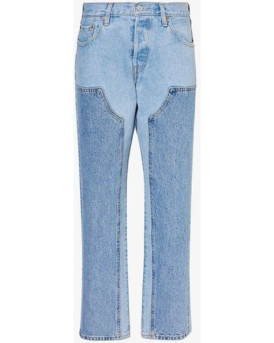 Levi's 501 90's Patchwork Straight-leg Mid-rise Jeans - Blue