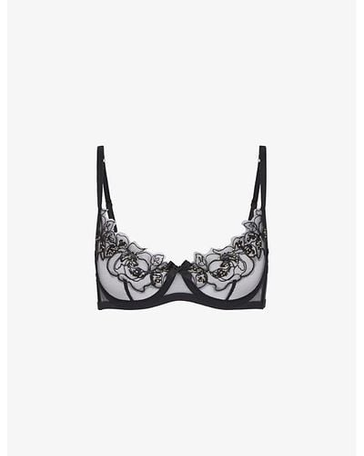 L' Agent by Agent Provocateur Black Padded Underwire Push Up Bra Size 36C  Boho - Helia Beer Co