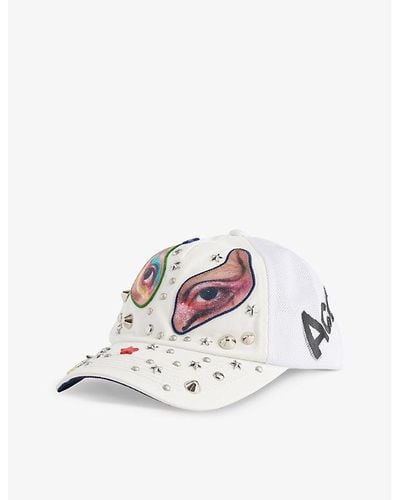 Acne Studios Brand-embroidered Cotton Baseball Cap - White