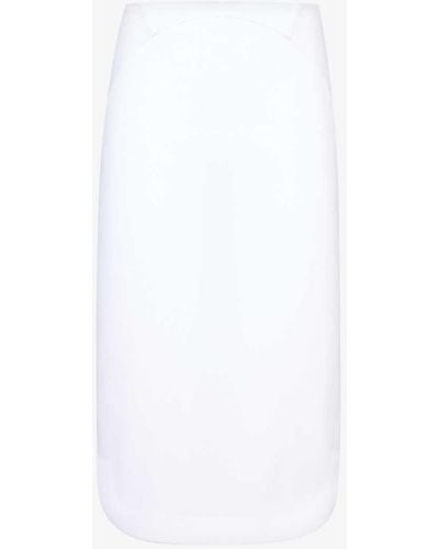 Alaïa High-rise Slim-fit Stretch-mesh Midi Skirt - White