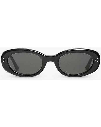 Gentle Monster July-01 Oval-frame Acetate Sunglasses - Black