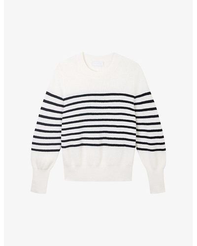 The White Company Breton-stripe Ribbed Wool And Cashmere-blend Jumper X - Multicolour