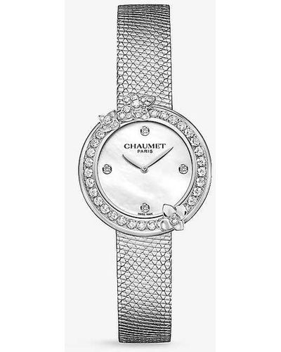Chaumet Hortensia Eden Stainless-steel And 1.05ct Diamond Quartz Watch - White