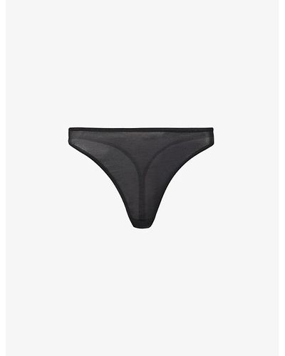 Bluebella Thena High-rise Stretch-woven Thong - Black
