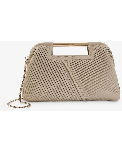 Dune Ebec Logo-engraved Pleated Faux-leather Bag - Natural