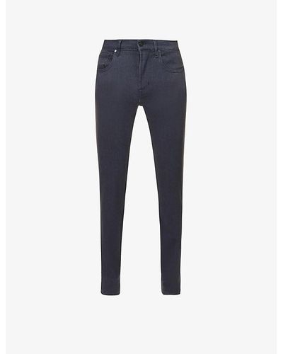 7 For All Mankind Slimmy Tapered Slim-fit Tapered Stretch-denim Jeans - Blue
