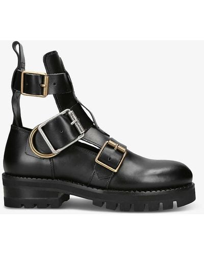 Vivienne Westwood Rome Open-construction Leather Combat Boots - Black