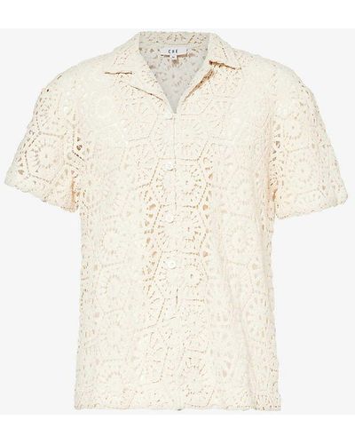 CHE Achilles Geometric-knit Cotton-blend Shirt - White
