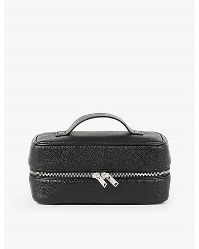 Sandro Top Handle Grained Faux-leather Wash Bag - Black