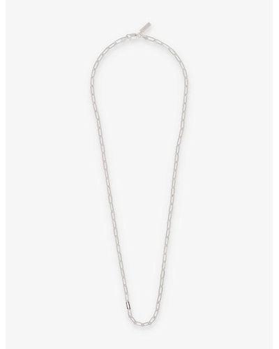 Hatton Labs Paperclip-chain Engraved Sterling- Necklace - White