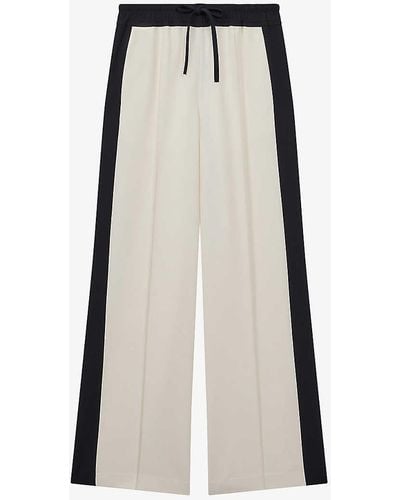 Reiss May Elasticated-waist Side-stripe Woven Trousers 1 - Natural