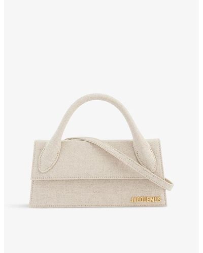 Jacquemus Le Chiquito Long Linen-blend Top-handle Bag - White